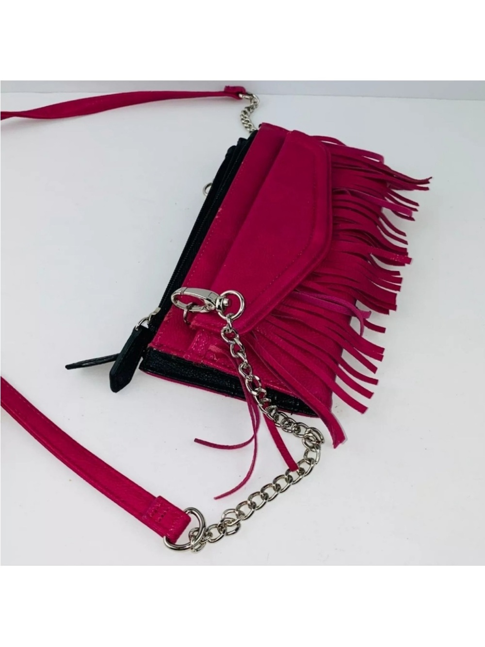 MADDEN GIRL Pink Fringe Crossbody NWT